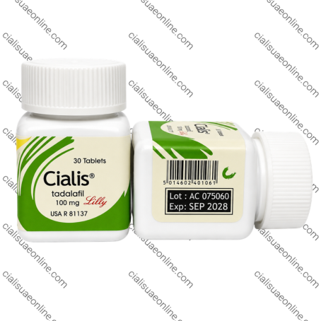 Cialis Tadalafil 100mg tablet bottles with green label design, barcode, expiry date, and pharmaceutical packaging details.